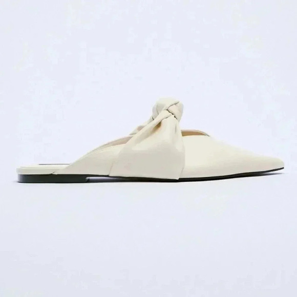 Zara Cream Bow Mule - Picture 3 of 9